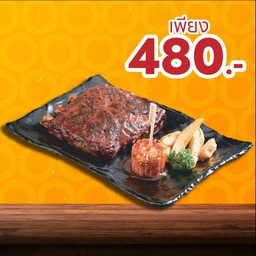 [เมนูต้องสั่ง ] ซี่โครงหมูย่างซอสบาร์บีคิวแบบอเมริกัน