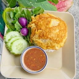 ข้าว+น้ำพริกผักสด