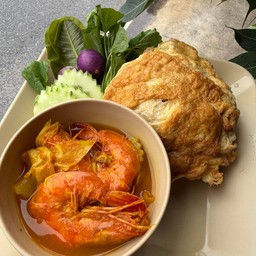 ข้าว+แกงส้มกุ้งผักรวม