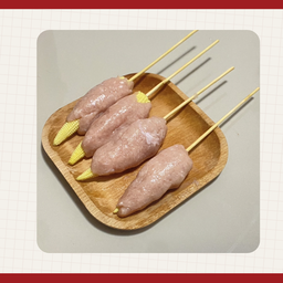 ข้าวโพดพันหมูเด้ง 5 ไม้ แถมฟรี 1 ไม้