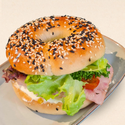 Salad Ham Cream Cheese Bagel