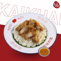 ข้าวหมูทอดซอสน้ำปลา