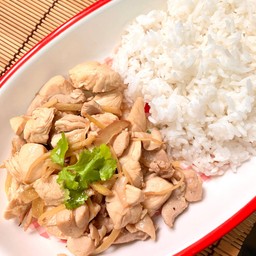ข้าวไก่ผัดขิง