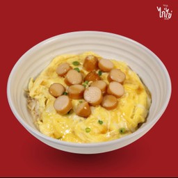 ข้าวไข่ข้นไส้กรอกหนังกรอบ