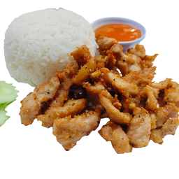 ข้าวไก่ทอดกระเทียม