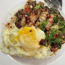 ผัดกั้ง กะเพรา, กระเทียมพริกไท(ราคาปรับตามไซส์ทะเล)