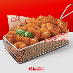ไก่ทอดเพลิคาน่าคลุกซอส ปีก 6 ชิ้น