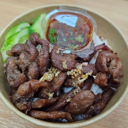 ข้าวหมูทอดกระเทียม