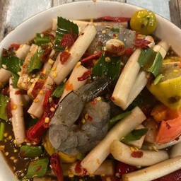 ตำไหลบัวกุ้งสด