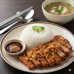 ข้าวราดทอดกระเทียม