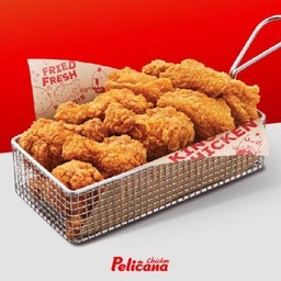 ไก่ทอดเพลิคาน่าไม่คลุกซอส ปีก 10 ชิ้น