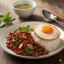 ข้าวราดผัดกระเพรา