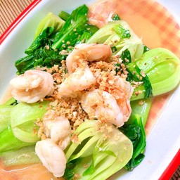กวางตุ้งฮ่องเต้ผัดน้ำมันหอย ใส่กุ้ง/หมู