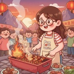 ร้านหล่าล่าปิ้งย่าง หมาาล่ามออมทรัพย์