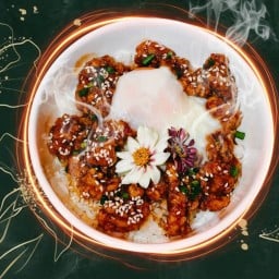 ข้าวหน้าไก่กรอบเกาหลีไข่ออนเซ็น