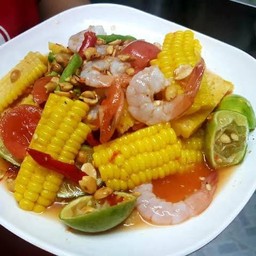 ตำข้าวโพดกุ้งลวก(ตำไทย)