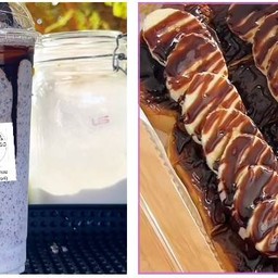 โอริโอ้ นมสดปั่น+ ปังปิ้งกล้วยช็อกโกแลต