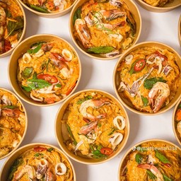 ข้าวห่อหมกไข่ข้น หมึก