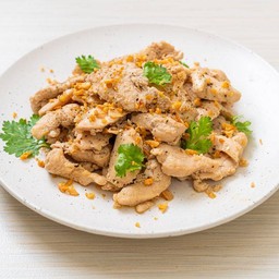 ไก่กระเทียม กับข้าว