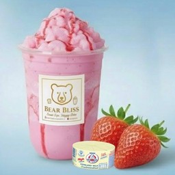 นมหมีปั่นสตอเบอรี่