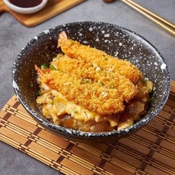 เบนโตะข้าวหน้าคัตสึด้งกุ้งทอด ฟรี! เครื่องเคียงและซุปมิโสะ