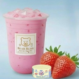 นมหมีเย็นสตอเบอรี่