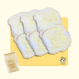 ก้อนทาเนยสด + น้ำตาล ไม่ปิ้ง (ใส่ถุง) 3 ก้อน