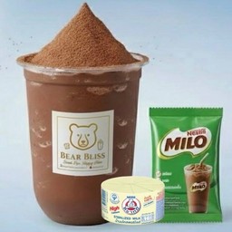 นมหมีปั่นไมโลภูเขาไฟ