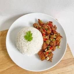 ข้าวสามชั้นคั่วพริกเกลือ