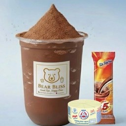 นมหมีปั่นโอวัลตินภูเขาไฟ