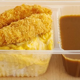 ข้าวหน้าแกงกะหรี่ ไข่ข้น กุ้งทงคัตสึ 2 ชิ้น