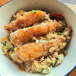 ข้าวหน้ากุ้งทงคัตสึ 3 ชิ้น