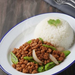 ข้าวพริกหยวกหมูสับ