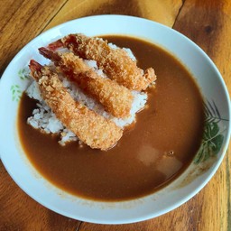 ข้าวหน้าแกงกะหรี่ กุ้งทงคัตสึ 3 ชิ้น