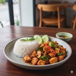 ข้าวพริกแกงใต้ไก่