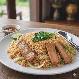 ข้าวผัดคอหมูย่าง