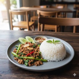 ข้าวคะน้าหมูสับ