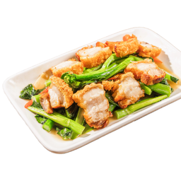 คะน้าหมูกรอบ