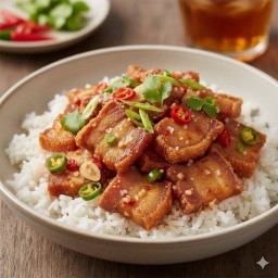 ข้าวผัดพริกเกลือหมูกรอบ