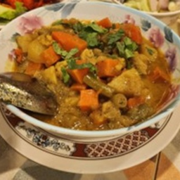 Mixed Vegetable Curry with Mutton (แกงผักรวมใส่แพะ)