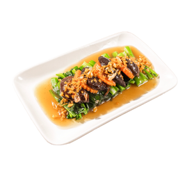 คะน้าฮ่องกงผัดน้ำมันหอยเห็ดหอม