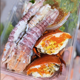 กั้งแก้วนึ่ง+ปู่ไข่นึ่ง