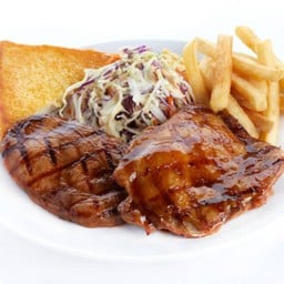 สเต็กไก่เทริยากิ + บอสตันพอร์ค บาร์บีคิว