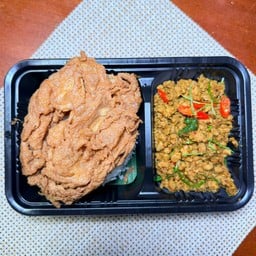 ข้าวคั่วกลิ้งหมูสับ