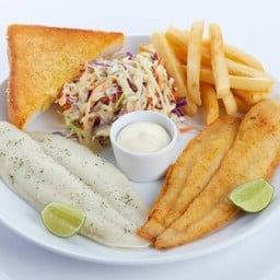 สเต็กปลาย่าง+สเต็กปลาดอลลี่ย่างเนย