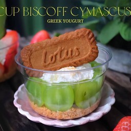 กรีกโยเกิร์ต คัพ บิสคอฟ ไซน์มัสคัส ท็อปปิ้งครัมเบิ้ล กรุบๆ อร่อยมาก