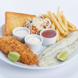 สเต็กปลาย่าง+สเต็กปลาทอด