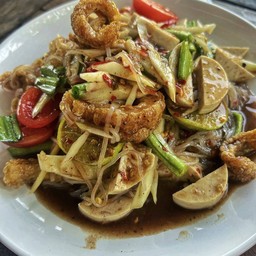 ตำปลาร้าแคปหมู