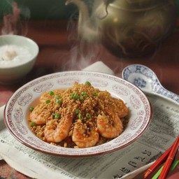 กุ้งสดผัดกระเทียมพริกไทย