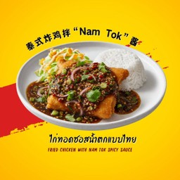泰式炸鸡拌“Nam Tok”酱